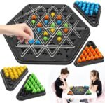 Anubhav Janni Chain Triangle Chess Game Board Games Fun Night Set Rubber Band Puzzle Interactive Brain Teaser 2 to 4 Players For Kids Adults and Players Puzzle For Entertainment Purpose