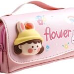Anubhav Janni Kids Pencil Case New Cute Flower Style Pencil Pouch Big Pencil Case Zipper Pencil Kit Stationary Organizer for Girls and Boys (Flower Theme)