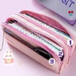 Anubhav Janni Kids Pencil Case New Cute Flower Style Pencil Pouch Big Pencil Case Zipper Pencil Kit Stationary Organizer for Girls and Boys (Flower Theme) - Image 3