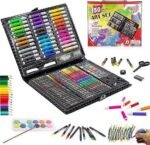 Anubhav Janni Children Art Drawing Crayons Set for Kids Case and Craft Supplies Painting Great Gift Kit Painting Color Markers Water Colors Brush Pencils (150 PCS) (Pack Of 1) (Multicolor) - Image 2