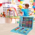 Anubhav Janni Children Art Drawing Crayons Set for Kids Case and Craft Supplies Painting Great Gift Kit Painting Color Markers Water Colors Brush Pencils (150 PCS) (Pack Of 1) (Multicolor) - Image 4