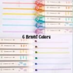 Anubhav Janni Cute Cat Pat Highlighter  Pen, 12 Color Highlighter Pens Set Pack of 6 Highlighter Pen Dual Tip (Multicolor) - Image 3