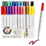 Anubhav Janni 24 Shades Acrylic Marker Pen Set Water-Based Non-Toxic Ink Waterproof Smudge Proof Colorful Sketch Pens Multipurpose Marker Pens for Art Works 8+ Years (Multicolor)