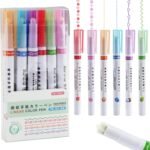 Anubhav Janni Curve Highlighter Pen Set 6 Different Dual Tip Flexible and Soft Touch Cute Pattern Colourful Curve Highlighter Pen Writing Markers for Writing Drawing Water Based