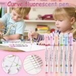 Anubhav Janni Curve Highlighter Pen Set 6 Different Dual Tip Flexible and Soft Touch Cute Pattern Colourful Curve Highlighter Pen Writing Markers for Writing Drawing Water Based - Image 5
