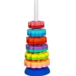 Anubhav Janni Rainbow Spinning Stacking Tower Ring Building Blocks for Kids BPA-Free Non-Toxic Indoor Outdoor Toddler Toy Spiral Stacking Toy for 2 Years Above Kids (Multicolor)
