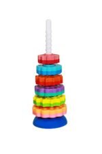 Anubhav Janni Rainbow Spinning Stacking Tower Ring Building Blocks for Kids BPA-Free Non-Toxic Indoor Outdoor Toddler Toy Spiral Stacking Toy for 2 Years Above Kids (Multicolor)
