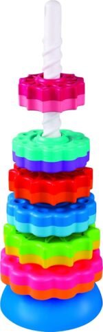 Anubhav Janni Rainbow Spinning Stacking Tower Ring Building Blocks for Kids BPA-Free Non-Toxic Indoor Outdoor Toddler Toy Spiral Stacking Toy for 2 Years Above Kids (Multicolor) - Image 3