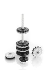 Anubhav Janni Spinning Toy Stacking for Kids Strong ABS Plastic Wheel Fun and Engaging Brain Development Toys Tower Gear Shape Spiral Educational Skill For Above 2 Years Kids (Black And White) - Image 2