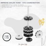 Anubhav Janni Spinning Toy Stacking for Kids Strong ABS Plastic Wheel Fun and Engaging Brain Development Toys Tower Gear Shape Spiral Educational Skill For Above 2 Years Kids (Black And White) - Image 5