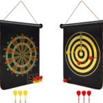 Anubhav Janni Dual Sided Magnetic Dartboard 17 Inch Safe Non-Pointed Darts for Kids and Adults Family-Friendly Play Dart Board with Adult Indoor Outdoor Play (Pack of 1)