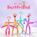 Anubhav Janni Telescopic Toys Stretchy Travel Giraffe Shaped Fidget Set Flights Fun Glowing Shape Changing Animal Figure Stress Relief Children For Above 1 Years Kids (Multicolor) (Pack Of 1) - Image 3