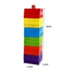 Anubhav Janni Multi Coloured 54 PCS Blocks with Dices Wooden Building Stacking Toys Tumbling Tower Game Toy for Kids Adults (54 Pcs Color Jenga Game) - Image 2