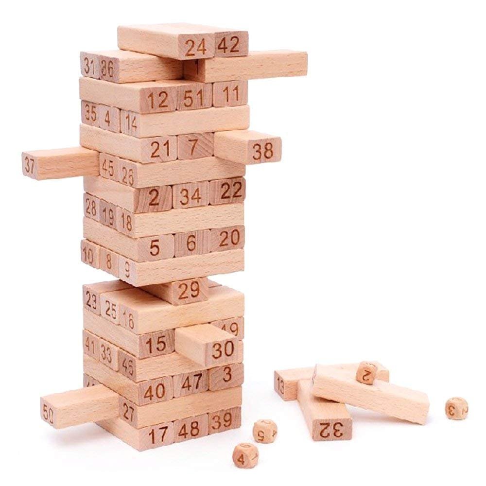 Anubhav Janni Number Wooden Blocks Small 54 Pcs Stacking Game Building Blocks Puzzle Challenging Game for Kids Toy (Small Number Blocks) Anubhav Janni Number Wooden Blocks Small 54 Pcs Stacking Game Building Blocks Puzzle Challenging Game for Kids Toy (Small Number Blocks) - Image 1