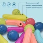 Anubhav Janni 42 Pcs Colorful Magnetic Sticks and Balls Sets Learning Creative Educational Stacking Toys 3D Construction Building Blocks Magnet for Kids (42 Bar Block Set) - Image 2