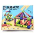 Anubhav Janni 42 Pcs Colorful Magnetic Sticks and Balls Sets Learning Creative Educational Stacking Toys 3D Construction Building Blocks Magnet for Kids (42 Bar Block Set) - Image 3