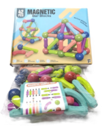 Anubhav Janni 42 Pcs Colorful Magnetic Sticks and Balls Sets Learning Creative Educational Stacking Toys 3D Construction Building Blocks Magnet for Kids (42 Bar Block Set) - Image 7