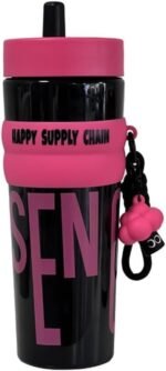 Anubhav Janni Stylish Sipper Bottle with Colorful Lid Straw Leak-Proof Tumbler Water Bottle with Keychain Charm 950ml (ColorAnd Design Sent As Per Stock) (Pack Of 1)