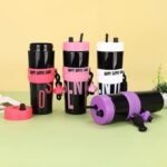 Anubhav Janni Stylish Sipper Bottle with Colorful Lid Straw Leak-Proof Tumbler Water Bottle with Keychain Charm 950ml (ColorAnd Design Sent As Per Stock) (Pack Of 1) - Image 3