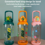 Anubhav Janni 1800ML Water Bottle Straw Carry Handle BPA Free Food Grade Plastic Large Capacity Drinking For School Office Gym Sports Activities (Color And Design Sent As Per Stock) (Pack Of 1) - Image 8