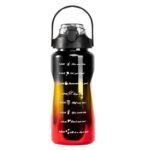 Anubhav Janni 2 Liter Plastic Water Bottle with Straw Motivational Time Marker Portable Wide Mouth Travel Bottle BPA Free (Shining Colors) (Multicolor)