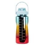 Anubhav Janni 2 Liter Plastic Water Bottle with Straw Motivational Time Marker Portable Wide Mouth Travel Bottle BPA Free (Shining Colors) (Multicolor) - Image 3