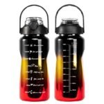 Anubhav Janni 2 Liter Plastic Water Bottle with Straw Motivational Time Marker Portable Wide Mouth Travel Bottle BPA Free (Shining Colors) (Multicolor) - Image 7