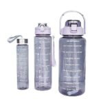 Anubhav Janni Transparent Water Bottles Time Marker Leak Proof Break Best Usage For Office School Gym Travel Bpa Free Fitness Sports Different Size Bottle (Color And Design Sent As Per Stock)