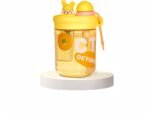Anubhav Janni Cute Kids Water Bottle with Straw Fruit Infuser BPA Free Leak Proof Sipper Bottle Cartoon Design School Travel Bottle for Kids (Color And Design Sent As Per Stock)