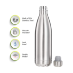 Anubhav Janni Stainless Steel Insulated 24 Hours Hot or Cold Bottle Flask for Office School College Gym Picnic Home (750 ml) (Silver) - Image 3