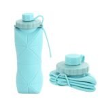 Anubhav Janni Silicon Water Bottle 600ml Silicone Collapsible Travel BPA Free Leakproof Lightweight for Gym Bottles Reusable (Color And Design Sent As Per Stock) - Image 5