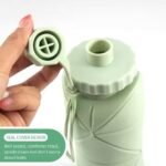 Anubhav Janni Silicon Water Bottle 600ml Silicone Collapsible Travel BPA Free Leakproof Lightweight for Gym Bottles Reusable (Color And Design Sent As Per Stock) - Image 6