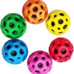 Anubhav Janni Super Bouncy Rubber Moon Ball Toy for Kids and Adults with Craters High Bounce Textured Grip Perfect Playtime Fun Soft Foam Indoor Outdoor Play (Pack Of 2pcs) (Multicolor)