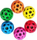 Anubhav Janni Super Bouncy Rubber Moon Ball Toy for Kids and Adults with Craters High Bounce Textured Grip Perfect Playtime Fun Soft Foam Indoor Outdoor Play (Pack Of 2pcs) (Multicolor)