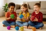 Anubhav Janni Super Bouncy Rubber Moon Ball Toy for Kids and Adults with Craters High Bounce Textured Grip Perfect Playtime Fun Soft Foam Indoor Outdoor Play (Pack Of 2pcs) (Multicolor) - Image 2