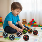 Anubhav Janni Super Bouncy Rubber Black Moon Ball Toy for Kids and Adults with Craters High Bounce Textured Grip Perfect Playtime Fun Soft Foam Indoor Outdoor Play (Pack Of 2pcs) - Image 2