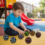 Anubhav Janni Super Bouncy Rubber Black Moon Ball Toy for Kids and Adults with Craters High Bounce Textured Grip Perfect Playtime Fun Soft Foam Indoor Outdoor Play (Pack Of 2pcs) - Image 3