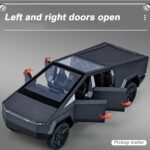 Anubhav Janni 1:32 Scale Die Cast CyberTruck with Pick-Up Trailer 6 Openable Doors Pull Back Toy Car Action Lights Music Toy Gift for Above 3 Years Kids Bpys Girls (Color Sent As Per Stock) - Image 3