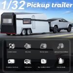 Anubhav Janni 1:32 Scale Die Cast CyberTruck with Pick-Up Trailer 6 Openable Doors Pull Back Toy Car Action Lights Music Toy Gift for Above 3 Years Kids Bpys Girls (Color Sent As Per Stock) - Image 5