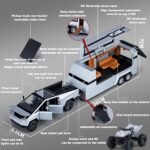 Anubhav Janni 1:32 Scale Die Cast CyberTruck with Pick-Up Trailer 6 Openable Doors Pull Back Toy Car Action Lights Music Toy Gift for Above 3 Years Kids Bpys Girls (Color Sent As Per Stock) - Image 6