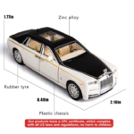 Anubhav Janni 1:32 Rolls Royalce Phantam Toy Car Metal Pull Back Diecast with Openable Door and Sound Light Gifts Toys for Kids (Color Sent As Per Stock) - Image 3