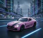 Anubhav Janni Merecedes AMG GT 1:32 Scale Die-cast Metal Toy Car Model with Pull Back Action Openable Doors Light Sound Effects Luxury Sports Car Miniature for Girls Kids (Pink) - Image 3