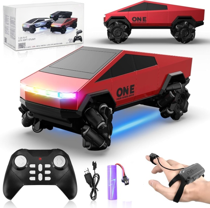 Anubhav Janni Remote Control Cybertruck Style Car for Kids 2.4GHz Drift Side Driving RC Toy with LED Lights (Red) Anubhav Janni Remote Control Cybertruck Style Car for Kids 2.4GHz Drift Side Driving RC Toy with LED Lights (Red) - Image 1