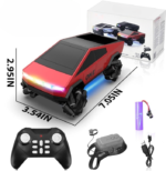 Anubhav Janni Remote Control Cybertruck Style Car for Kids 2.4GHz Drift Side Driving RC Toy with LED Lights (Red) - Image 2