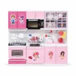 Anubhav Janni Little Chef Deluxe Kitchen Playset Big 3-Compartment Kitchen Set with Light Music Pretend Cooking Play Set for Kids Girls (Pink)