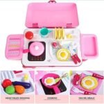 Anubhav Janni 2 in 1 Little Chef Trolley Kitchen Play Toy Set for Girls with Music Light in 1 Foldable Trolly and Carry case Set Pretend Luggage Kit Suitcase Trolley (Multicolor) (Pack Of 1) - Image 7