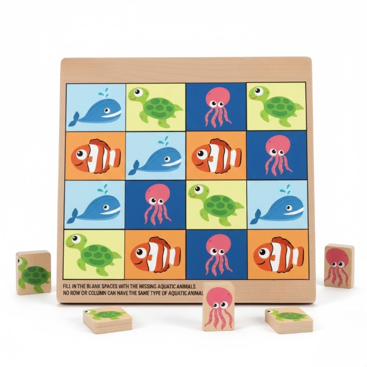 Anubhav Janni Wooden Picture Puzzle for Kids Aquatic Animals Theme Brain Teasing Educational STEM Toy for Above 3 Years Boys & Girls (Fish Game Puzzle) Anubhav Janni Wooden Picture Puzzle for Kids Aquatic Animals Theme Brain Teasing Educational STEM Toy for Above 3 Years Boys & Girls (Fish Game Puzzle) - Image 1