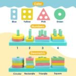 Anubhav Janni Puzzle Toys for Above 3 Year Old Boys Girls Toddlers Wooden Sorting Stacking Kids Preschool Educational Puzzle Set Angle Geometric Blocks Stacker Shape (Multicolor) - Image 3