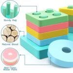 Anubhav Janni Puzzle Toys for Above 3 Year Old Boys Girls Toddlers Wooden Sorting Stacking Kids Preschool Educational Puzzle Set Angle Geometric Blocks Stacker Shape (Multicolor) - Image 6