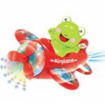 Anubhav Janni Interactive Toddler Airplane Toy with Musical Lights Sound Bump and Go Action Frog Pilot Toy Plane Early Learning Electronic Preschool Gift for Boys and Girls (Multicolor)